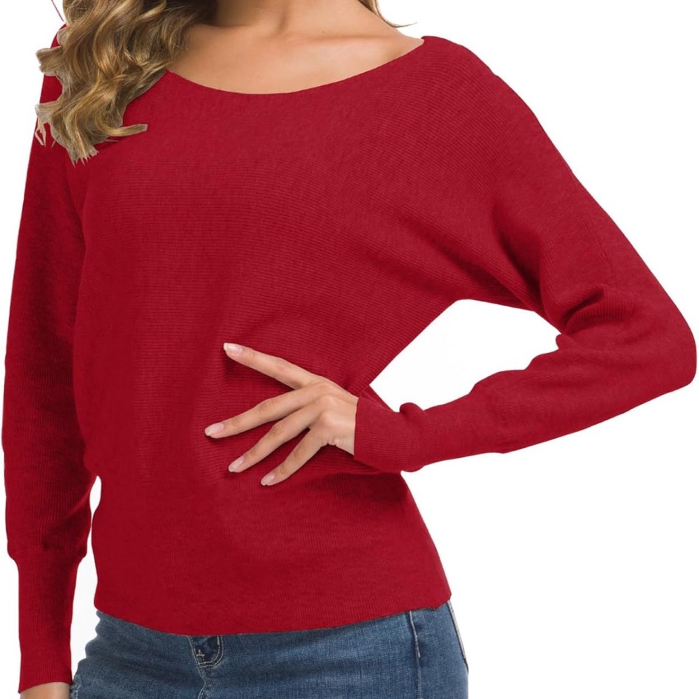 Max Rave Deep Red Crew Neck Sweater - Picture 3 of 6